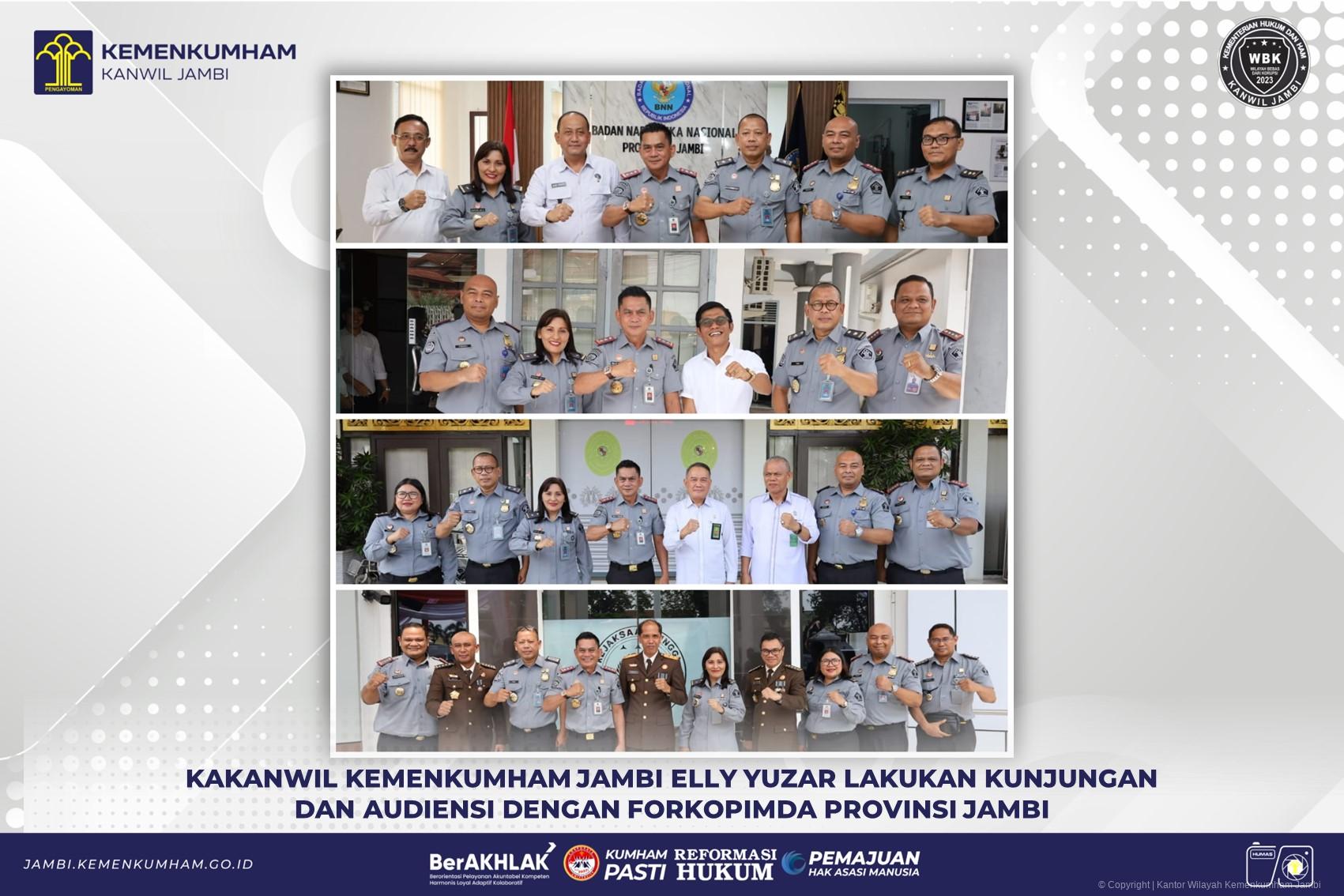 Kakanwil Kemenkumham Jambi Elly Yuzar Lakukan Kunjungan dan Audiensi dengan Forkopimda Provinsi Jambi